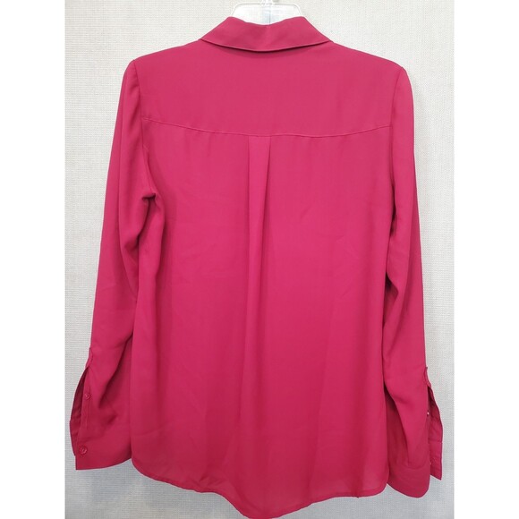 Express The Portofino Shirt Red Roll-Tab Sleeve Button-Up Shirt Size Medium - Picture 5 of 6